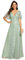 Ever-Pretty Robes de Soirée Femmes Longues Manches Volants Tulle Paillettes de Feuilles Col V Chic Verte Menthe 38