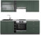 Vicco Küchenzeile Fame-Line, Grün-Gold Landhaus/Anthrazit, 235 cm, AP Marmor