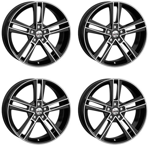 4x AUTEC Felgen Alufelgen RIAS 8.5x19 ET38 5x120 Schwarz metallic poliert kompatibel mit BMW 1 3 Z3 Z4 2er X3 5 4 X4