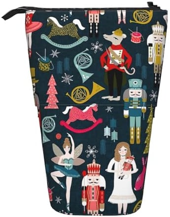 Nussknacker-Ballett-Tasche für Damen, Motiv: Weihnachten, Tanz, Teleskop-Etui, vielseitige Aufbewahrungstasche, Büro und Erwachsene, als Geschenk