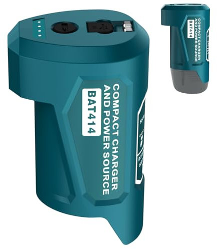 Upgrade 12V USB Stromquelle Ladegerät Adapter für Bosch Professional 12V Akku, Typ-C-Eingang, USB-Ausgang & DC-Ausgang für 12V Heizmantel (nur Adapter)