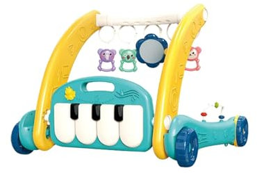 Luwecf Lauflernauto, Baby-Aktivitätsmatte mit Spielklavier, Baby-Aktivitäts-Laufspielzeug, GrÜn