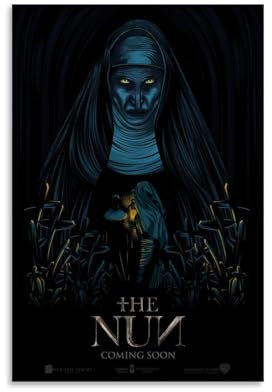LNXEJAKT The Nun Horror Movie Art Poster Dekorative Malerei Leinwand Wandkunst Wohnzimmer Poster Schlafzimmer Malerei,Wandkunst Bilddruck Moderne Familienzimmer Dekor 08x12inch(20x30cm)