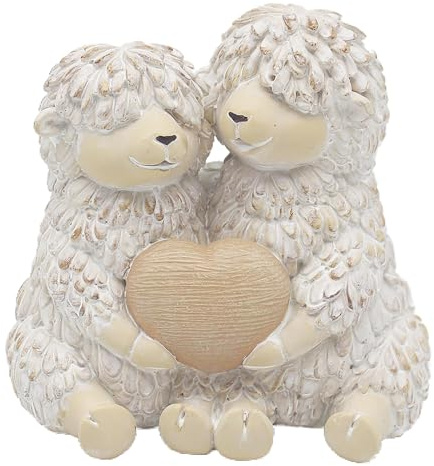 The Leonardo Collection Shaggy Sheep True Love Decor Figurine | Romantic Theme, Rustic Styling, Fine Detailing, Display Ready, Interior Decoration, Memorable Keepsake