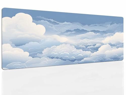 Tapis de Souris Gamer, Grand Tapis de Souris XXL Blanc, Tapis Souris Gaming Antidérapante, Tapis de Souris de Jeu 1600x800x4mm, Tapis Souris Gamer, Mouse Mat Haute Précision et Vitesse 1324