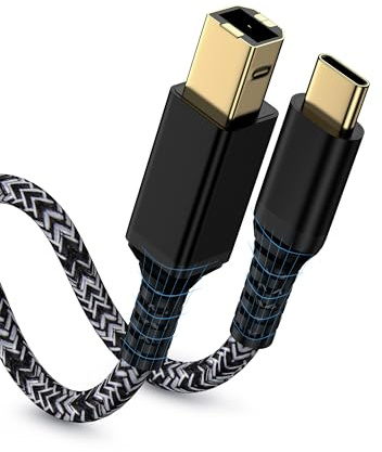 Câble d'imprimante USB C de 1,8 m, USB de type B 2.0 vers scanner de type C pour MacBook Pro/Air, iPad, ordinateur portable, câble MIDI vers USBC pour HP, Epson, Canon, Brother, piano numérique