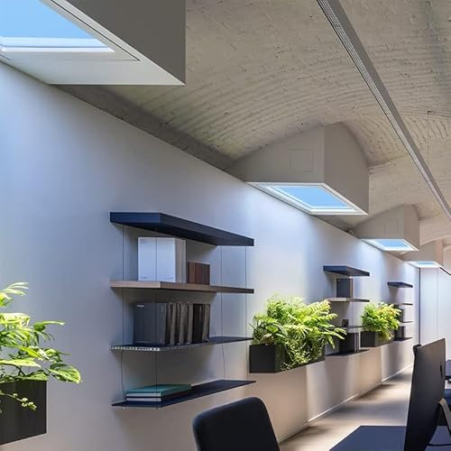 PFHKTO Luce Solare Intelligente Finestra Del Cielo Blu Simulatore LED Pannello Luminoso A Soffitto Luce Solare Virtuale Tetto Lucernario Artificiale(Remote Control,I 600 * 1200mm)