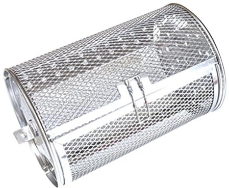 Acero inoxidable asador parrilla asador tambor horno horno asado hornada rotativo para cacahuetes secos nueces café granos barbacoa 14 x 25 cm