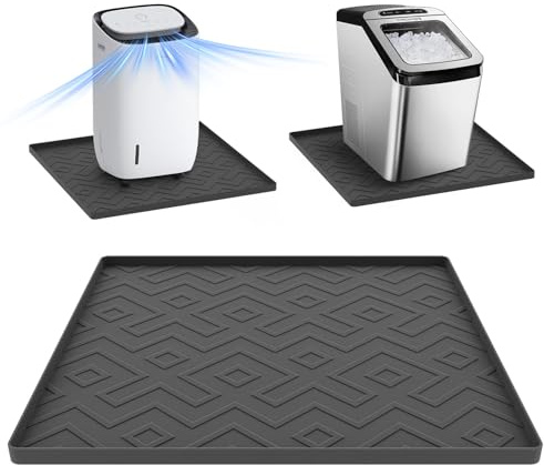 EWX Portable Air Conditioner Silicone Mat with Raised Edges, 20''x20''x0.4'' – Waterproof Pad to Prevent Leaks & Floor Damage – Ideal for Ice Makers, Humidifiers, Mini Fridges & Electrical Appliances