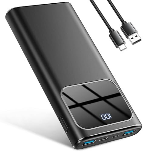 Power Bank High-Speed Charging 10000mAh, Portable Charger Dual Current Mode Phone Battery Pack with USB-C Input & Output, PowerBank Triple 3A for iPhone 16 15 14 Pro Max iPad Samsung Xiaomi Androi