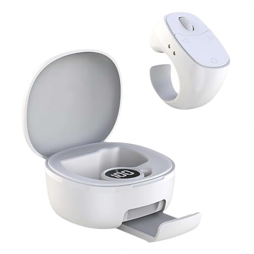 Smart Scrolling Bluetooth Remote R-ing - Multifunktions-Finger-Ring-Maus für Selfies, Videoaufnahmen, E-Books und mehr | Funktioniert mit PC, Laptop, Handy & Tablet (Weiß)