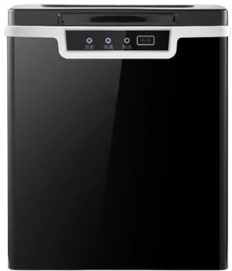 Sorbetière Machine à glace portable pour comptoir, 26 lb de glace / 24 heures, machine à glace autonome pour restaurant, bar, bureau, fêtes à la maison Fabrication de crème glacée (Noir)