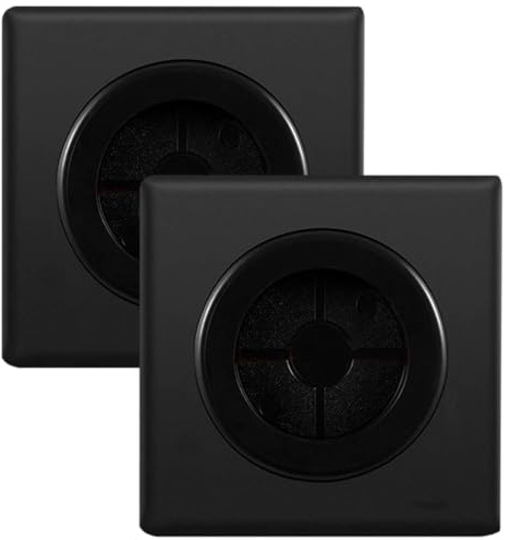 Acmerota 2Pcs Wall Cable Cover Ø41MM Cable Entry Cover Adhesive Black Wall Hole Covers Brush Plate Brush Faceplate for Covering Outlets, Receptacles and Tidying Cords for Cables