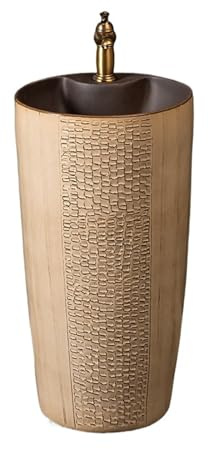 Classique Lavabo sur pied en céramique for salle de bain, avec robinet et bonde Pratique