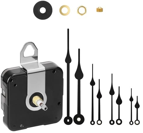 EEEKit Quarzwerk für Wanduhr, Springsekunde Uhrwerke mit 4 Satz Zeiger, 18 mm Welle Uhrwerk zum Selbsteinbau für DIY Tic Tac Uhr