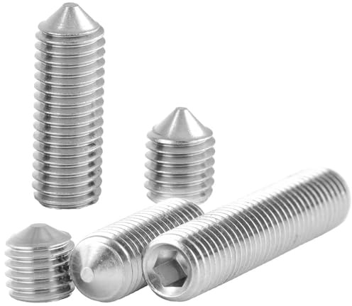 10 Stück Gewindestifte mit Spitze M8x40 Edelstahl A2 Innensechskant DIN 914 / ISO 4027 Madenschrauben WIBTEC®