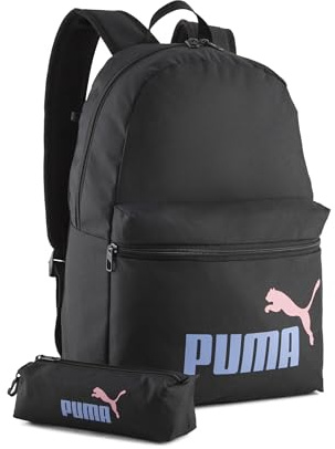PUMA Erwachsene Phase 20 l Rucksack-Set OneSize, Black Intense Lavender Colorblock No.1 Logo Purple