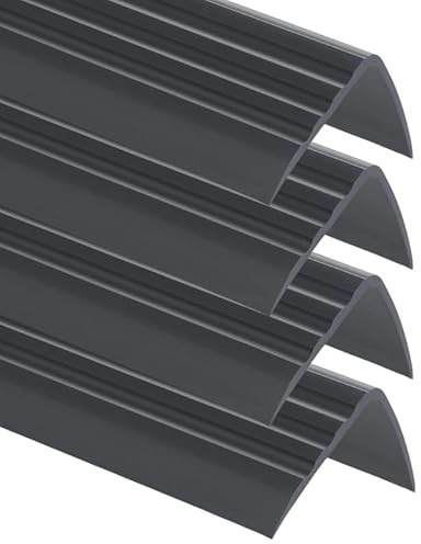 ProfiPVC Lot de 4 Cornière PVC 50x40mm, 100cm - Baguette d’angle de protection, profilé d'angle caoutchouc autoadhésif - Protection d'angles et rebords, flexible, facile à installer, Noir