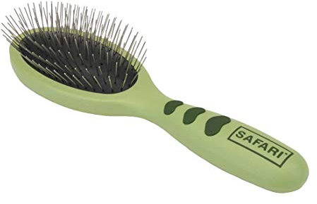 Safari Coastal Pet Wire Pin Brush with Plastic Handle - General Dog Grooming Brush for Dogs with Short and Long Hair - No-Slip Handle - Compatible with Grooming Tools - 8.5 x 2.06