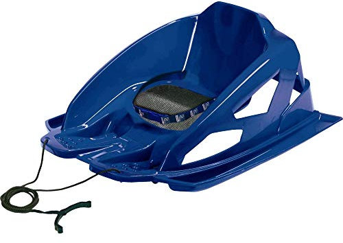 AlpenGaudi Bambino - sicherer Bob Schlitten für Kleinkinder mit hohen Seitenwänden, Sicherheitsgurt und Zugschnur, blau, One Size, 1 Stück (1er Pack)