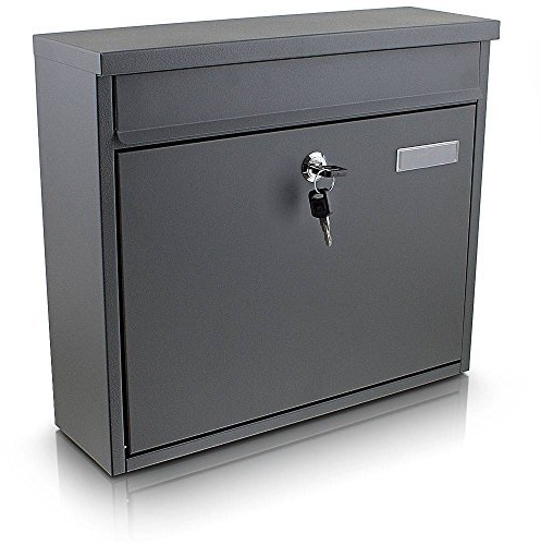 Bituxx Briefkasten Postkasten Mailbox Letterbox Wandbriefkasten Postbox Dunkelgrau Anthrazit