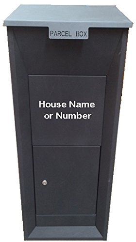 Home Delivery Letter & Parcel Mail Box - As Seen In London Ideal Home Exhibition - SECURE Extra Large Post Box - Secure Parcel Box - Heavy Duty - 3 Point Locking System - Close Top Door & Parcel Drops Down to Secure Lower Part of ParcelBox - Own Design House Name / House Number, Plain, Choice of Letter Box / Mail Box etc - Domestic / Private Use, also Ideal as Commercial Internal Company Post Box – Model: PDB-08 (Sign Written (Own Design))