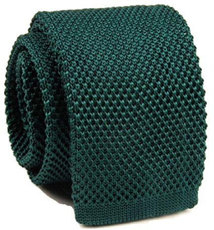 L&C®High Quality Men's Fashion Tie Knit Knitted Tie Slim Skinny Woven UK Seller (Dark green)