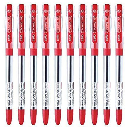 Cello Technotip Kugelschreiber, Rot, 10 Stück