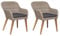 vidaXL Akazie 2X Gartenstuhl Poly Rattan Stuhl Sessel Essstuhl Gartensessel mit Armlehne, Braun