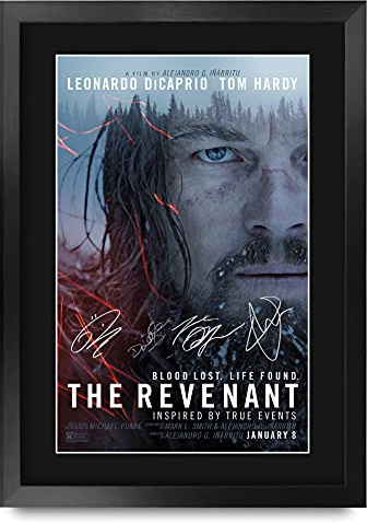 HWC Trading The Revenant A3 Gerahmte Signiert Gedruckt Autogramme Bild Druck-Fotoanzeige Geschenk Für Leo Dicaprio Tom Hardy Filmfans