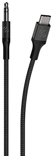 Scosche CAUXB4-SP AUX to USB-C Braided Audio Cable, 4 Feet, Space Gray
