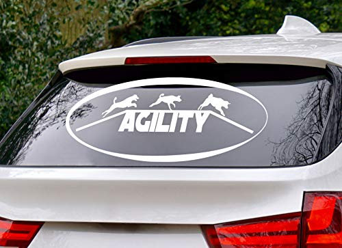 Tierisch werben Aufkleber *Agility* (50x20cm) in vielen Farben Auto Hänger KFZ (Lila)