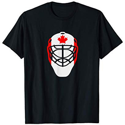 Herren Eishockey Goalie Maske Canada Flagge T-Shirt