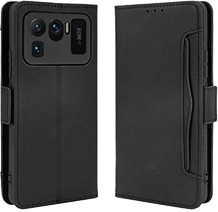 Hauw Coque Xiaomi Mi 11 Ultra,Fermeture Magnétique Fentes Multi-Cartes Etui Portefeuille en Cuir pour Xiaomi Mi 11 Ultra,Noir