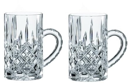 Nachtmann Teegläser mit Henkel, 2-teiliges Set, 256 ml, Noblesse, 103767, Teetassen aus Kristallglas, Glasbecher für heiße Getränke, spülmaschinenfest