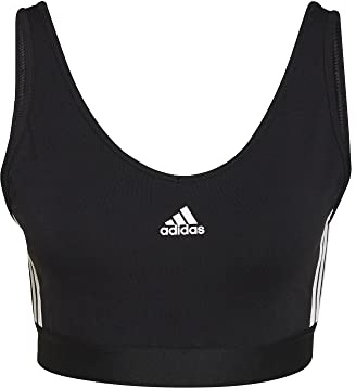 adidas Damen Essentials 3-stripes Crop Top With Removable Pads Crop
