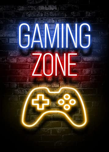 Gaming Zone Private Space Logo Sign Gamers Favourite Home Decor Colour Print Poster Wall Art Picture A4 +