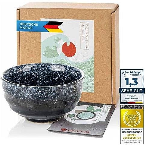 Dimono Original Matcha Tee-Tasse aus Keramik - Japanische Tee-Schale Matchaschale aus gebranntem Ton (Teeschale)