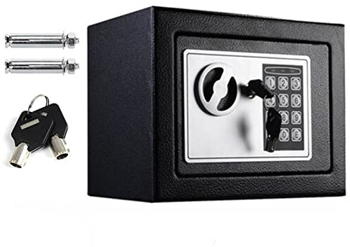 Hotelsafes Caja de dinero para hotel, teclado digital, seguridad de contraseña, caja de dinero segura para hotel, caja fuerte de pared, antirrobo, 4,6 L, color negro
