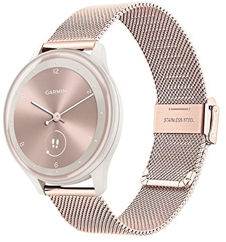 TRUMiRR Ersatz für Venu Sq 2 Music/Vivomove Sport/Venu 2 Plus Armband, 20mm Mesh Gewebte Edelstahl Armband Metall Uhrenarmband Ersatzband für Garmin Venu 2 Plus 43mm/ Vivomove HR Sport/Venu Sq Music