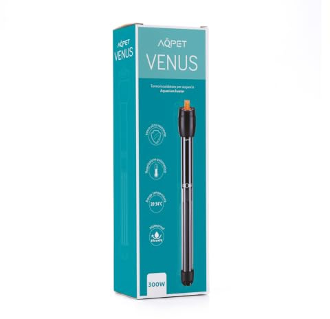 AQPET Venus Chauffage Thermique pour Aquarium en Verre incassable Thermostat réglable, 300 W, Longueur 38 cm