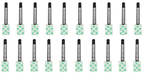 Daweglop 20Pcs Black Adjustable Wire Ties Clamp Plastic Adhesive Fix Holder
