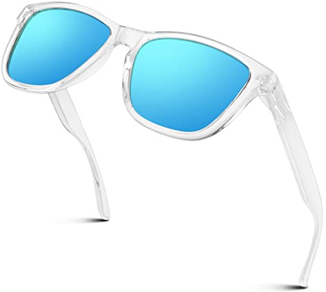 CGID Retro Sonnenbrille Herren Damen Polarisierte Vintage UV400 Rechteckig Eckig Sport,MJ17