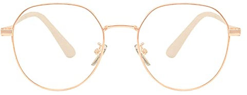 KAEOISFU Retro Ovalem Metall Gold Rahmen Lesebrille 2 5 Dioptrien für Damen und Herren, Modischer Roud Blaulichtfilter Computer Lesebrillen