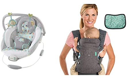 Ingenuity & Infantino Flip Advanced 4-in-1 Carrier with Bib - Ergonomic, Convertible, Face-in and Face-out Front and Back Carry for Newborns and Older Babies, 8-32 lbs / 3.6-14.5 kg