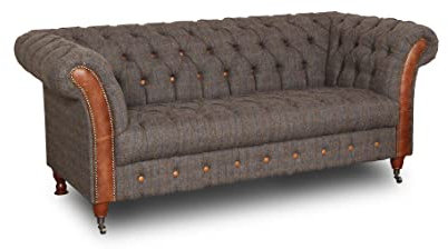 Chesterfield Sofa - The Chesterfield Brand | Harris Tweed | 2 Sitzer Sofa | Handgemachtes Original Chesterfield | Breite 200 cm, Höhe 85 cm, Tiefe 95 cm