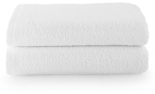 Top Towel - Plus - Toallas de baño grandes - Toallas baño - 2 toallas de ducha - 70x140 cms - Algodon 100% - Blanco