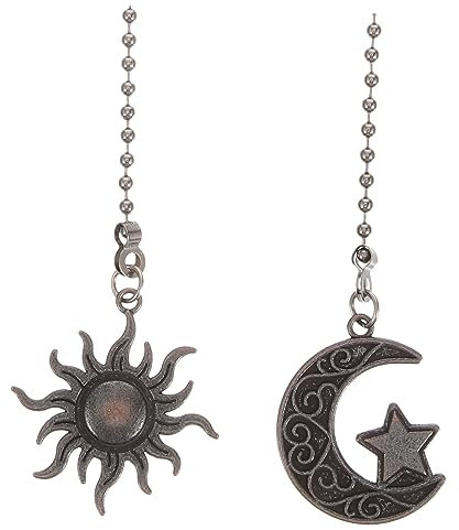 IWOWHERO 2Pcs pull cord light chain extension hanging light pendant home decor boho hanging light metal fan decorative chain extension ceiling light pulls Zinc alloy extend the chain