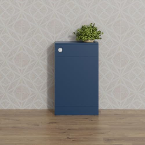 Aquariss 500mm BTW Back to Wall WC Toilet Matte Blue Flat Packed | Painting Finish, MDF Bathroom Storage Units