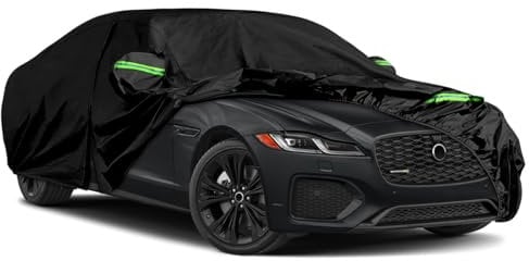 Waterproof Car Cover Custom for Jaguar XF 2007-2024, All Weather Outdoor Car Covers Breathable Full Cover with Door Zipper & Windproof Bands for Winter Summer Snow Rain Dust Sun Protection
